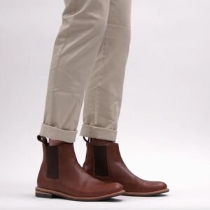 Nisolo Mens Leather All Weather Brandy Classic Chelsea Boots Brown‎ Size 12